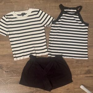 Cat & Jack Black and White Kids Matching Set Size 10/12